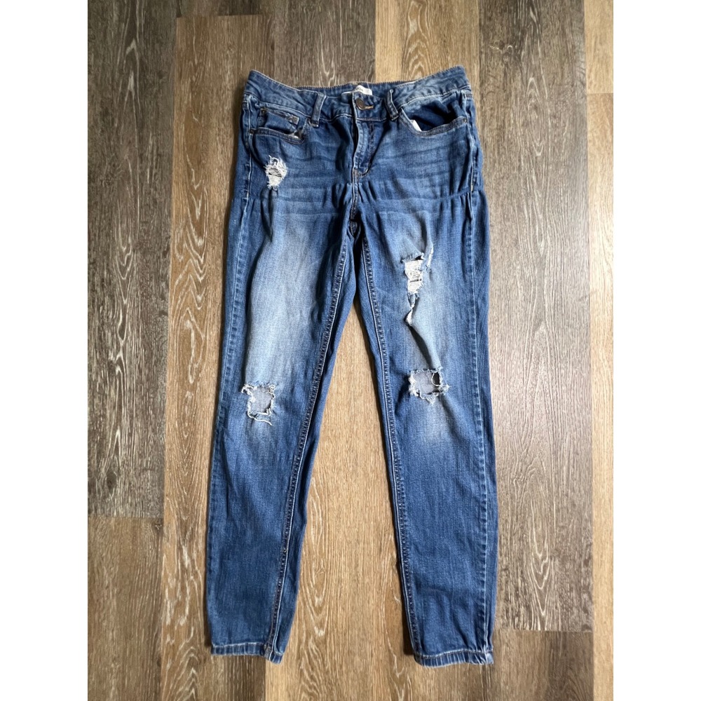 Refuge Skinny Jeans Women Size 6 Blue Distressed Ripped Denim Pants 2631
